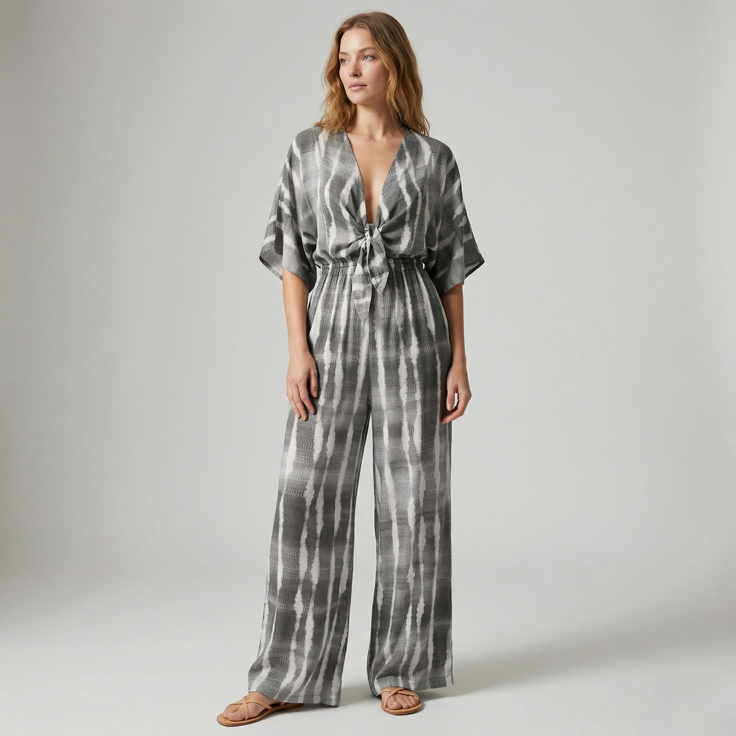 Vibonanza | Dames Jumpsuit Diepe V-hals Luchtig Polyester