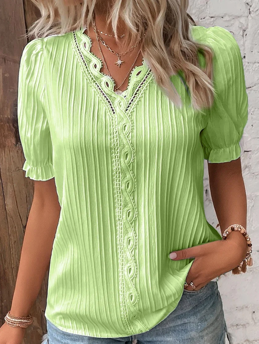 Vibonanza | Elegante Damesblouse Korte Mouw