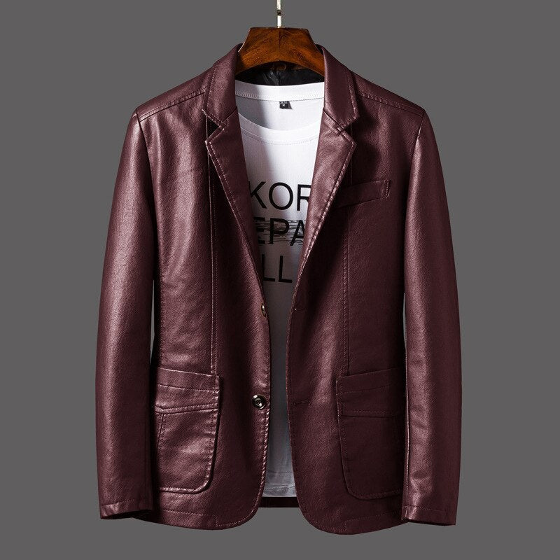 Vibonanza | Leren Heren Blazer Zwart