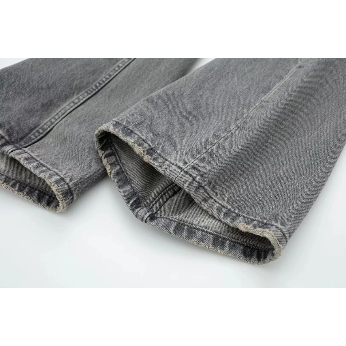 Vibonanza | Grijze Hoge Taille Jeans Rechte Pijp Dames