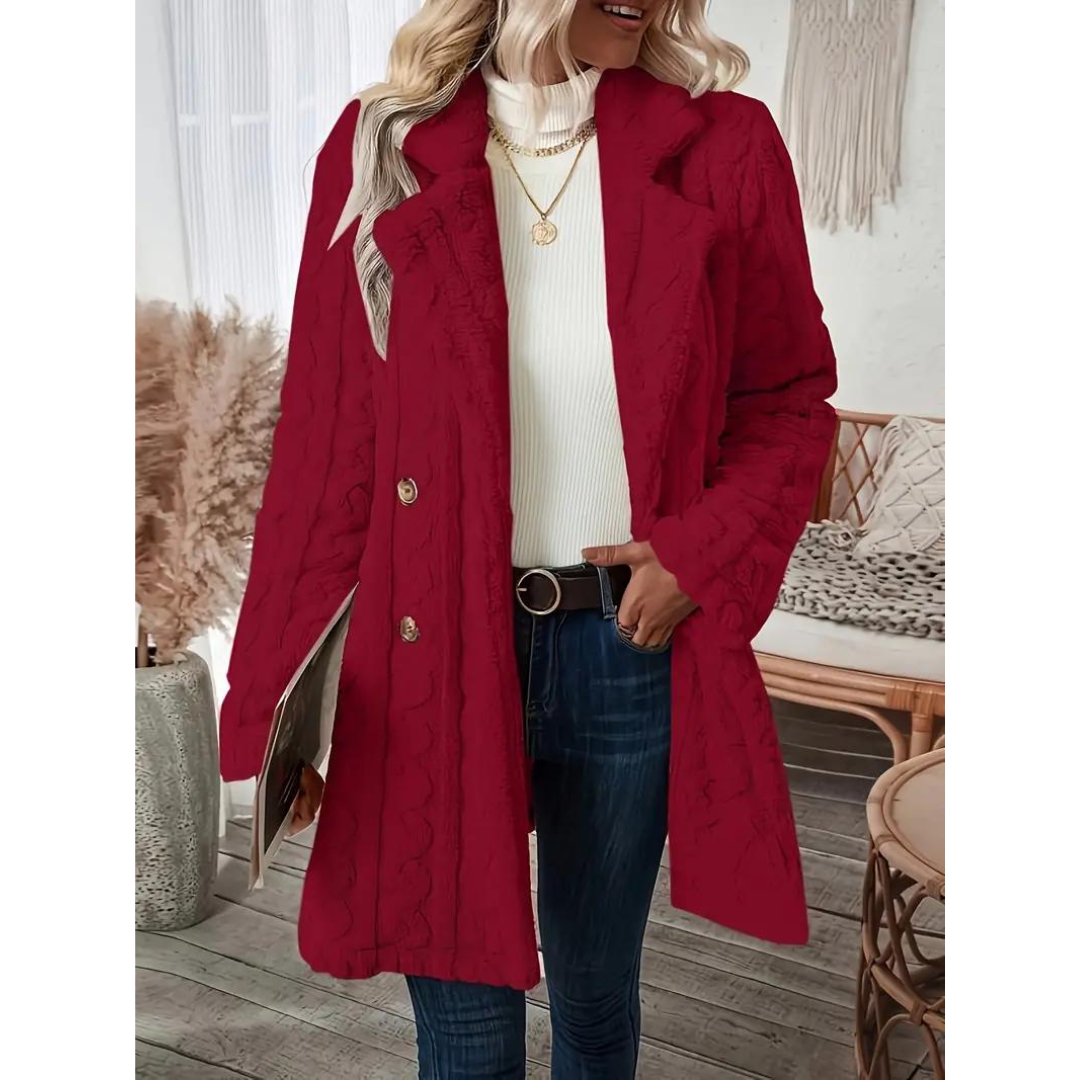 Vibonanza | Dames Pastelroze Gebreide Mantel