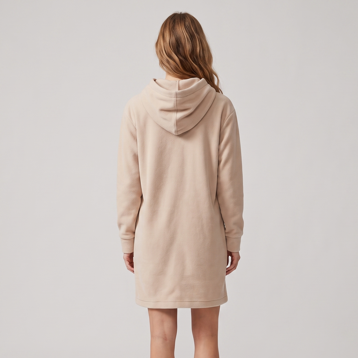 Vibonanza | Dames Zwarte Hoodie Jurk met Kangoeroezak