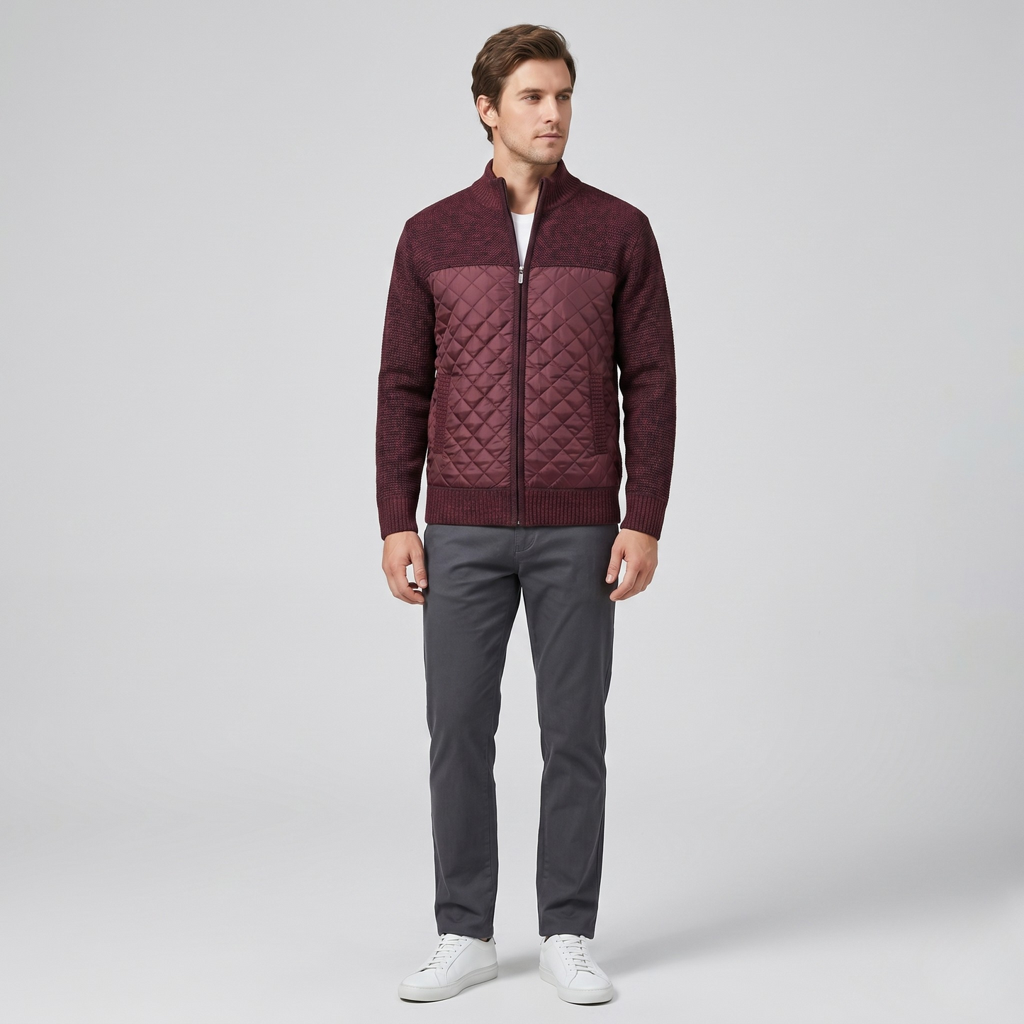 Vibonanza | Heren Slim-Fit Gebreid Vest met Fleecevoering