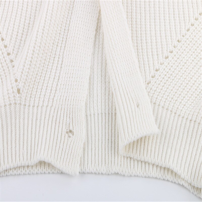 Vibonanza | Dames Chunky Knit Vest met V-hals en Ballonmouwen - Beige