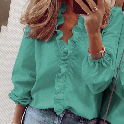 Vibonanza | Damesblouse V-hals met Volants