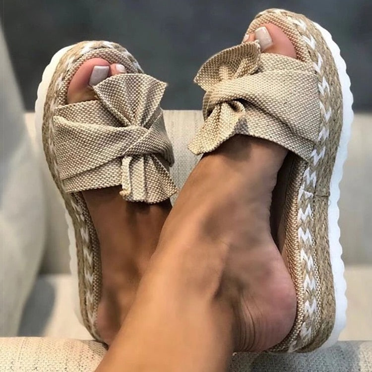 Vibonanza | Dames Zomerse Espadrilles met Strik
