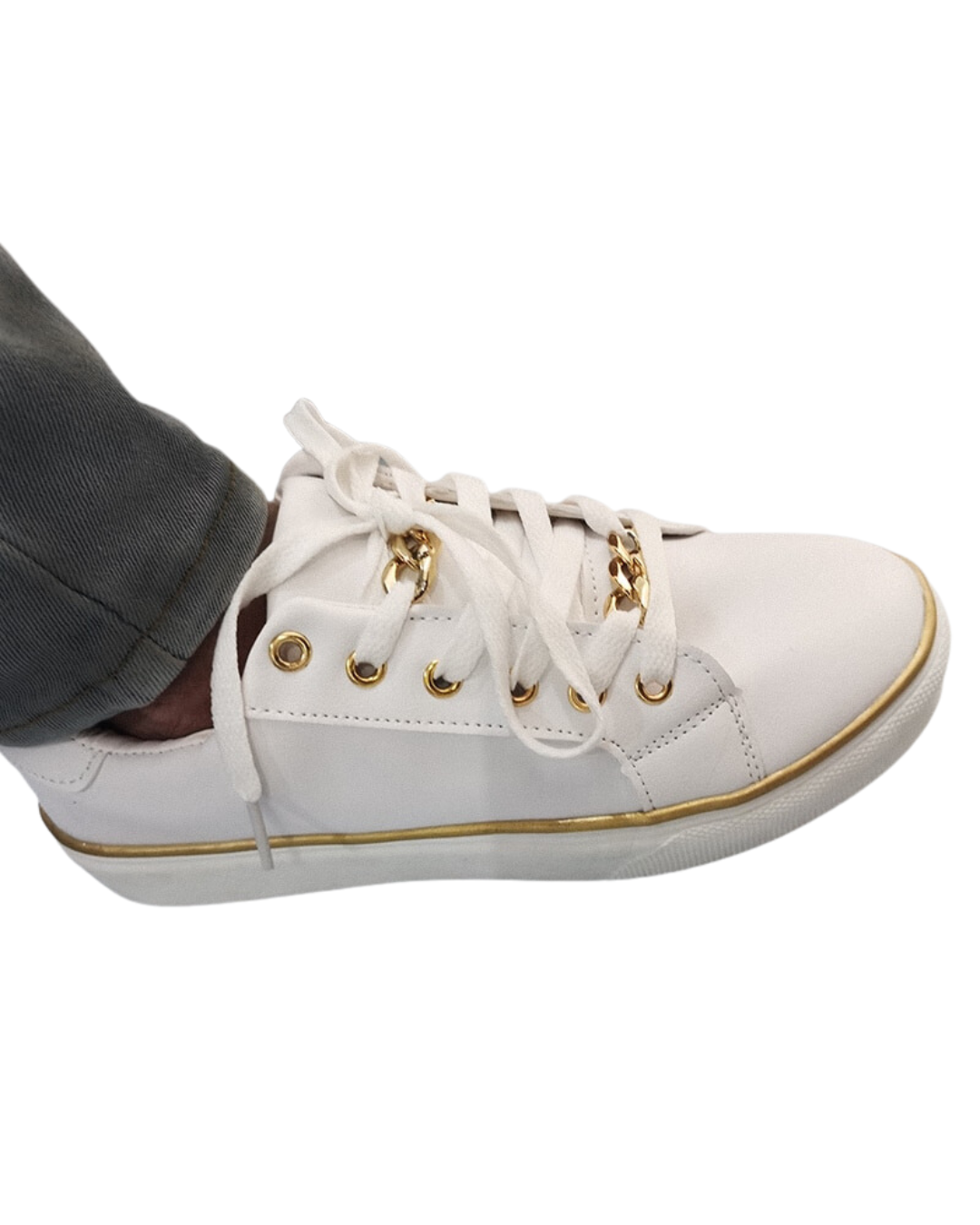 Vibonanza | Dames Sneakers Zwart Wit Goud