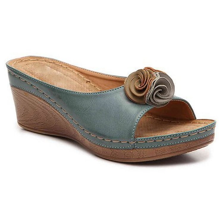 Vibonanza | Orthopedische Leren Sandalen Met Bloemendetails