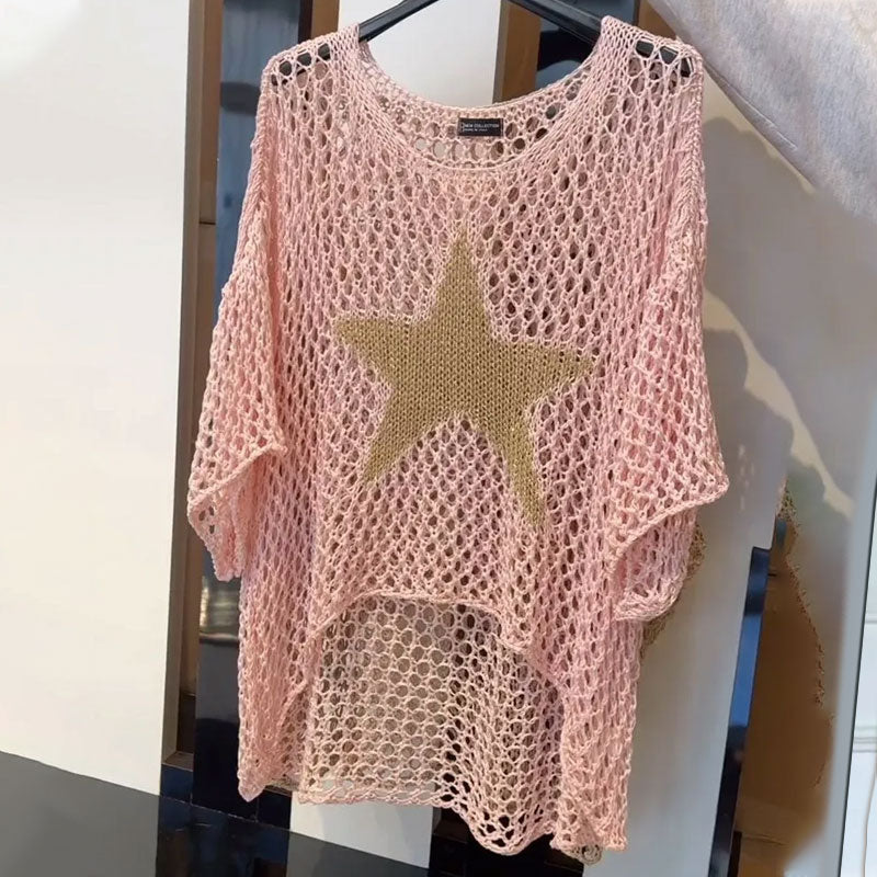 Vibonanza | Dames Gebreide Luchtige Blouse