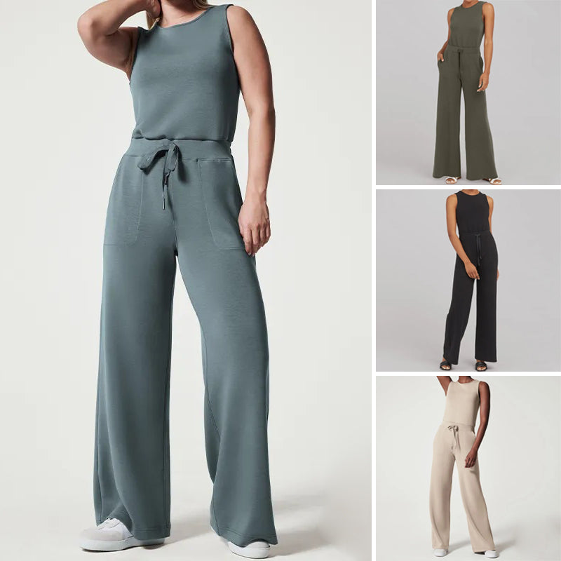 Vibonanza | Mouwloze Jumpsuit met Verstelbare Taille