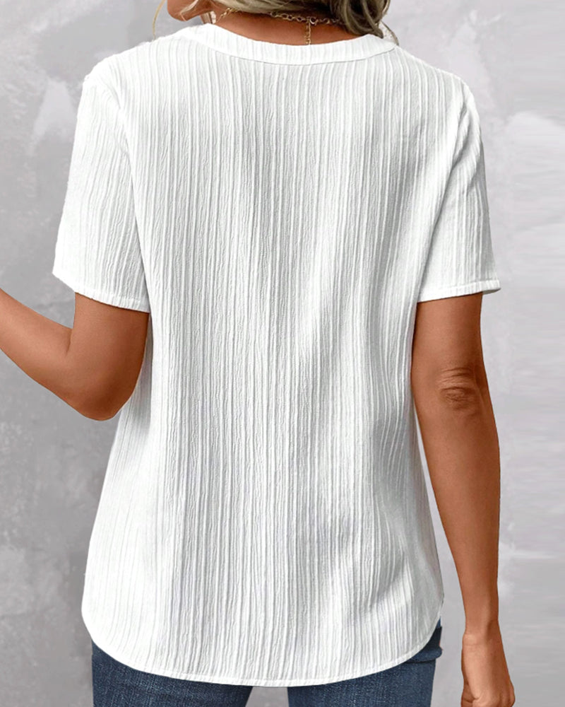 Vibonanza | Dames T-shirt V-hals Korte Mouwen