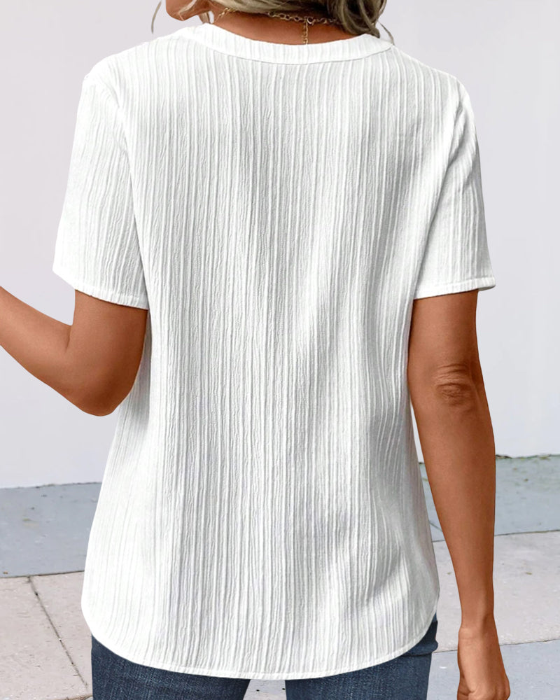 Vibonanza | Dames T-shirt V-hals Korte Mouwen