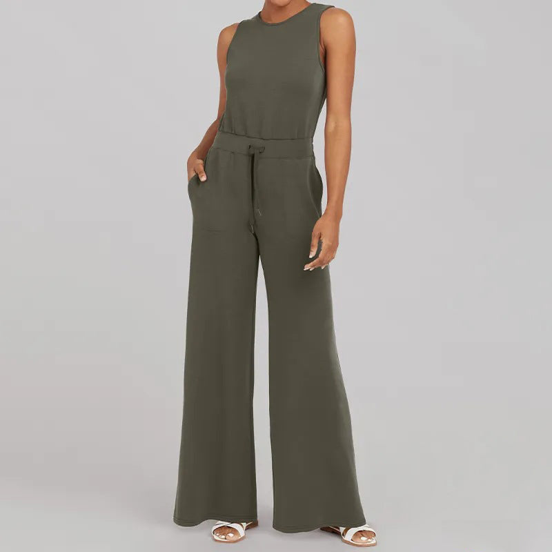 Vibonanza | Mouwloze Jumpsuit met Verstelbare Taille