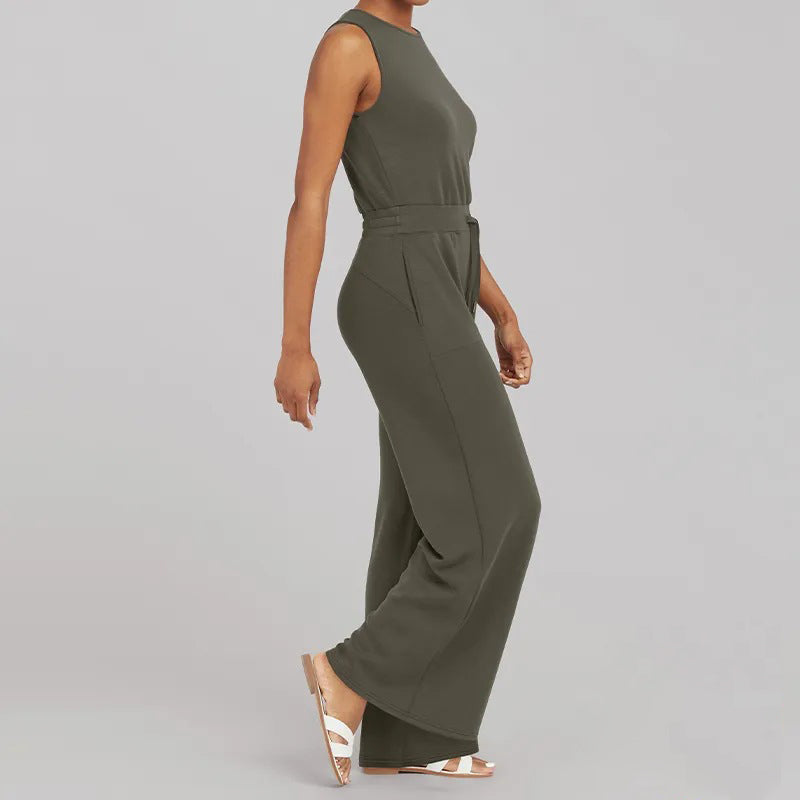 Vibonanza | Mouwloze Jumpsuit met Verstelbare Taille