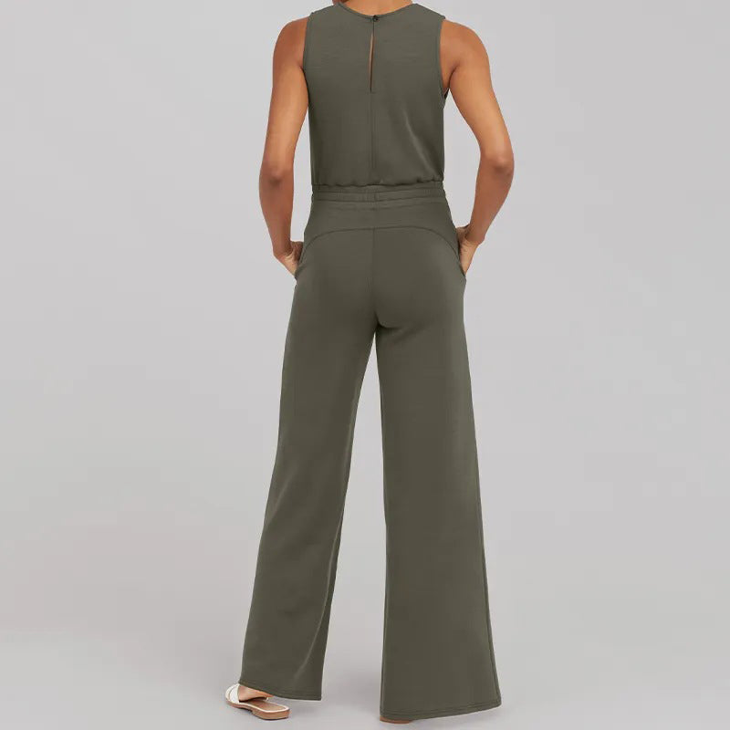 Vibonanza | Mouwloze Jumpsuit met Verstelbare Taille