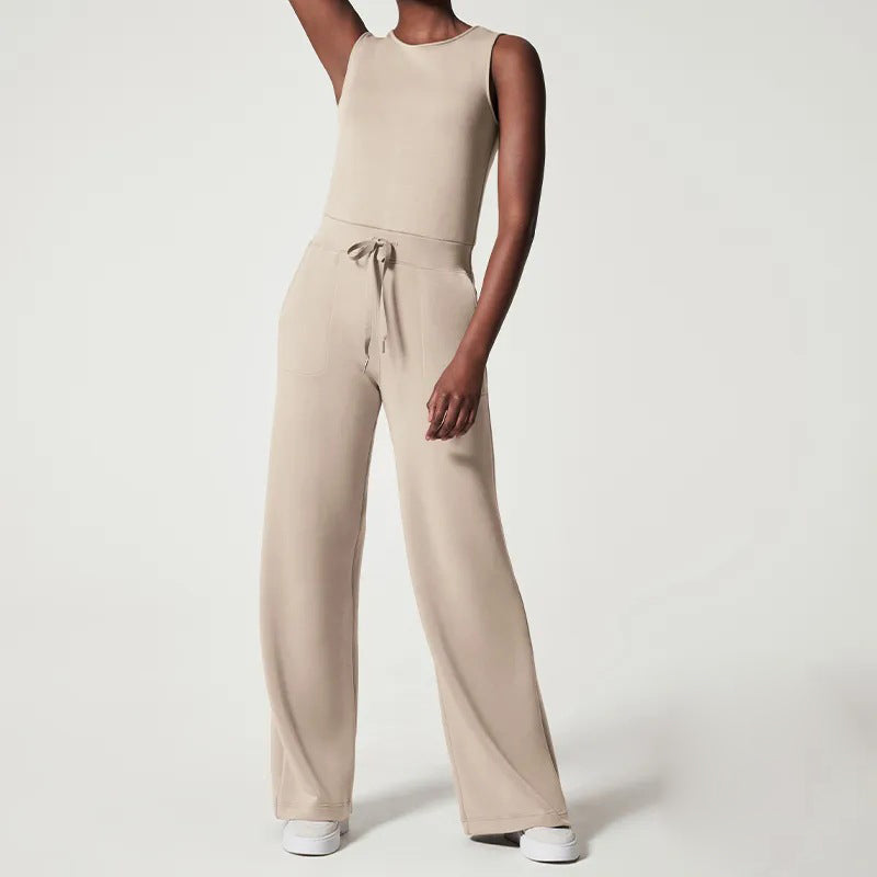 Vibonanza | Mouwloze Jumpsuit met Verstelbare Taille