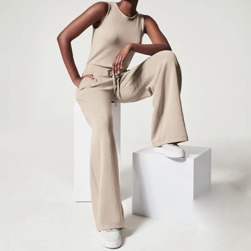 Vibonanza | Mouwloze Jumpsuit met Verstelbare Taille