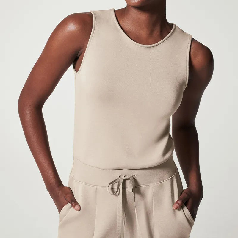 Vibonanza | Mouwloze Jumpsuit met Verstelbare Taille