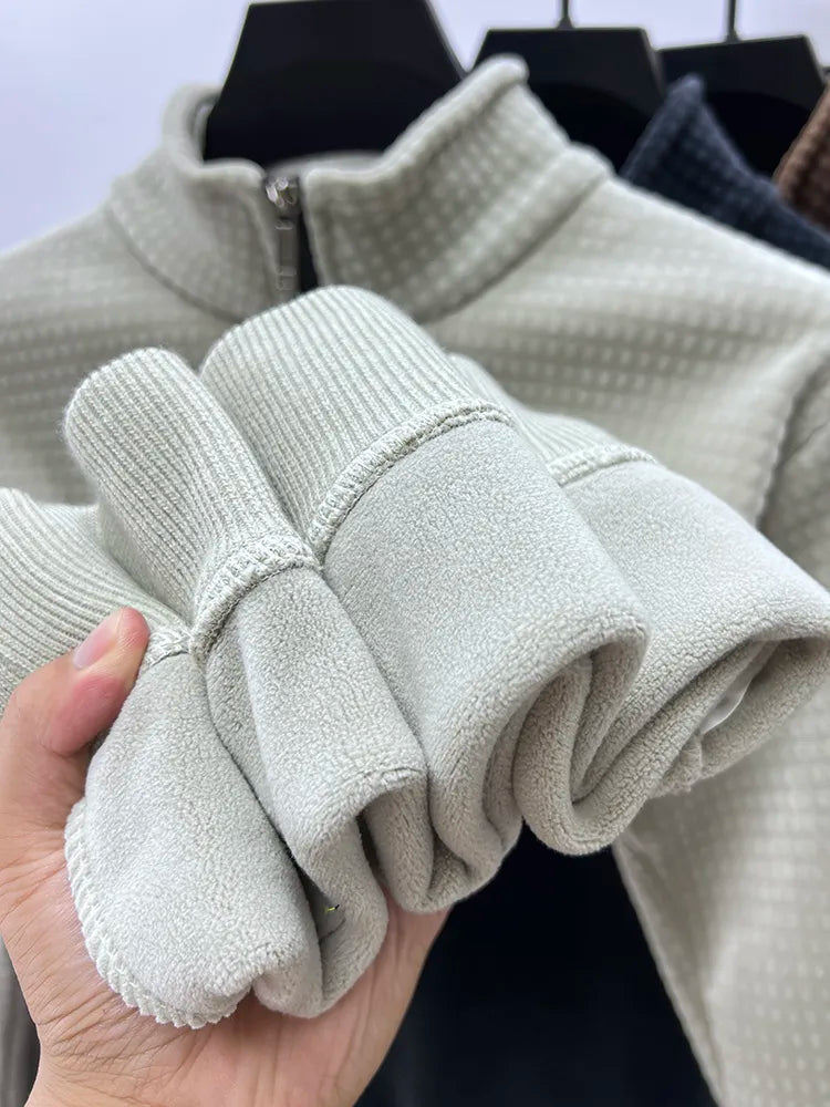 Vibonanza | Alpaca Fleece Half Zip Trui met Hoge Kraag