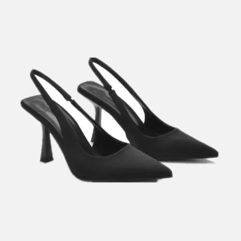 Vibonanza | Slingback Pumps Dames Satin Stiletto Puntige Neus