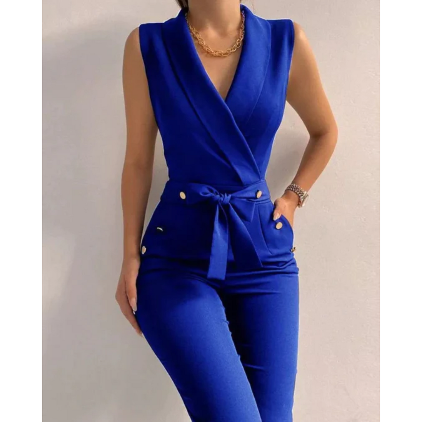 Vibonanza | Zwarte Mouwloze Dames Jumpsuit