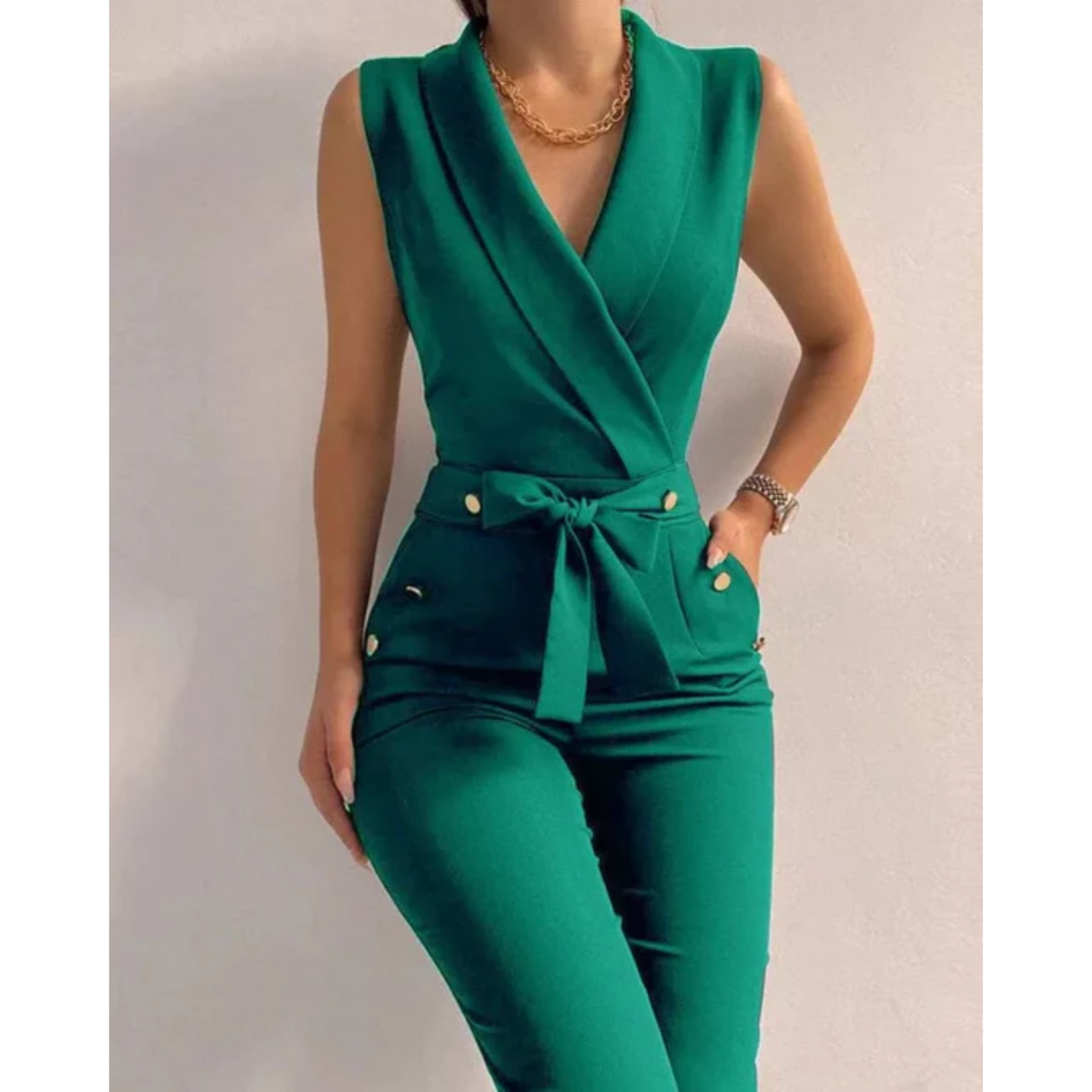 Vibonanza | Zwarte Mouwloze Dames Jumpsuit