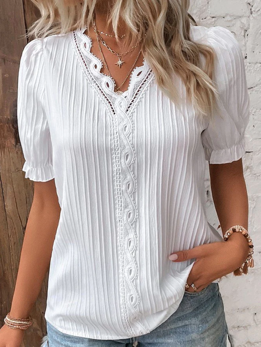 Vibonanza | Elegante Damesblouse Korte Mouw
