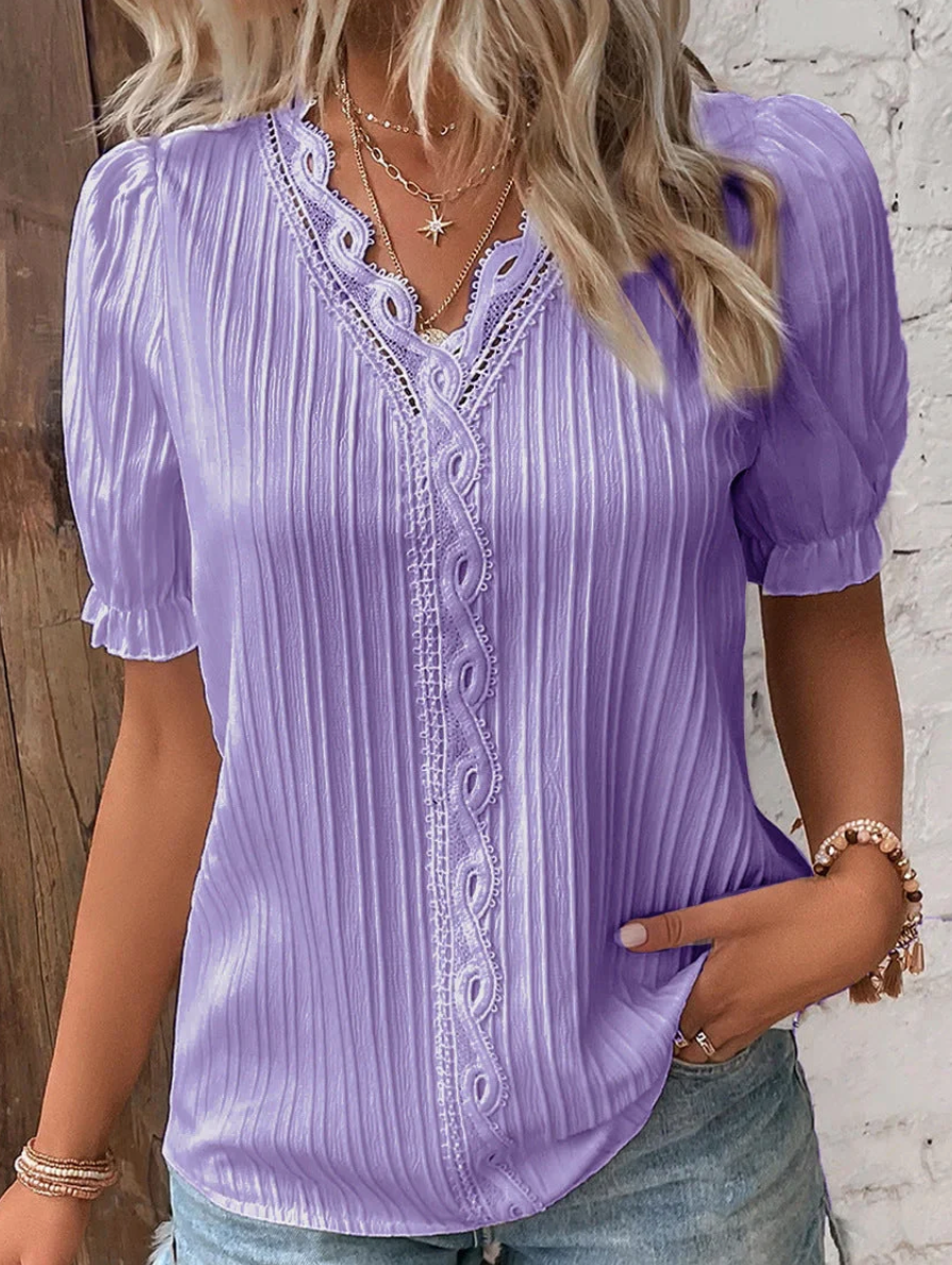 Vibonanza | Elegante Damesblouse Korte Mouw