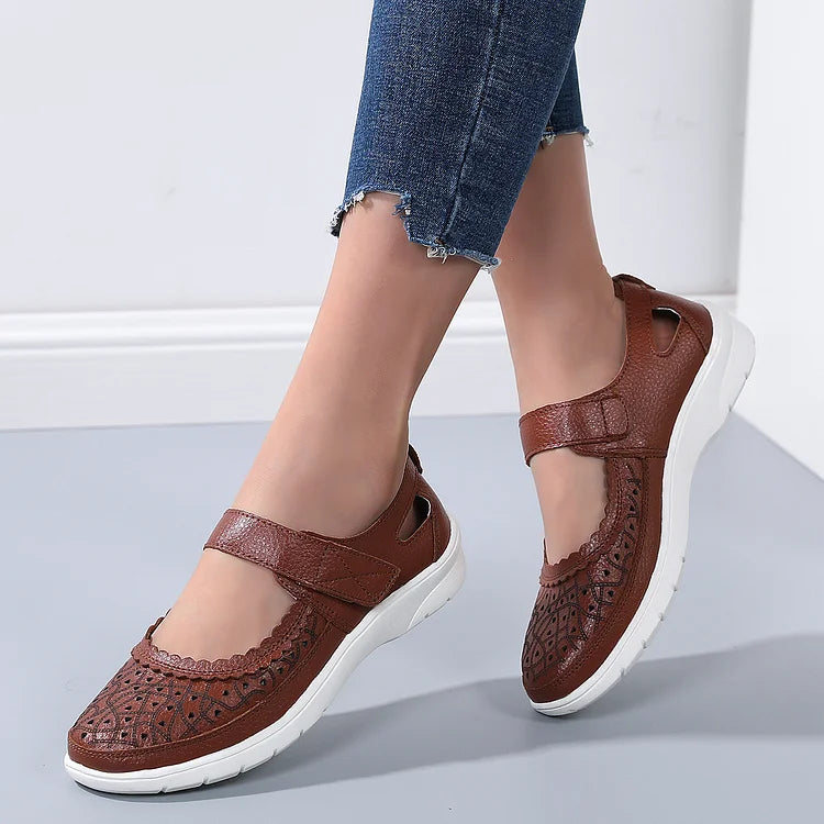 Vibonanza | Orthopedische Dames Loafers Wit Leer