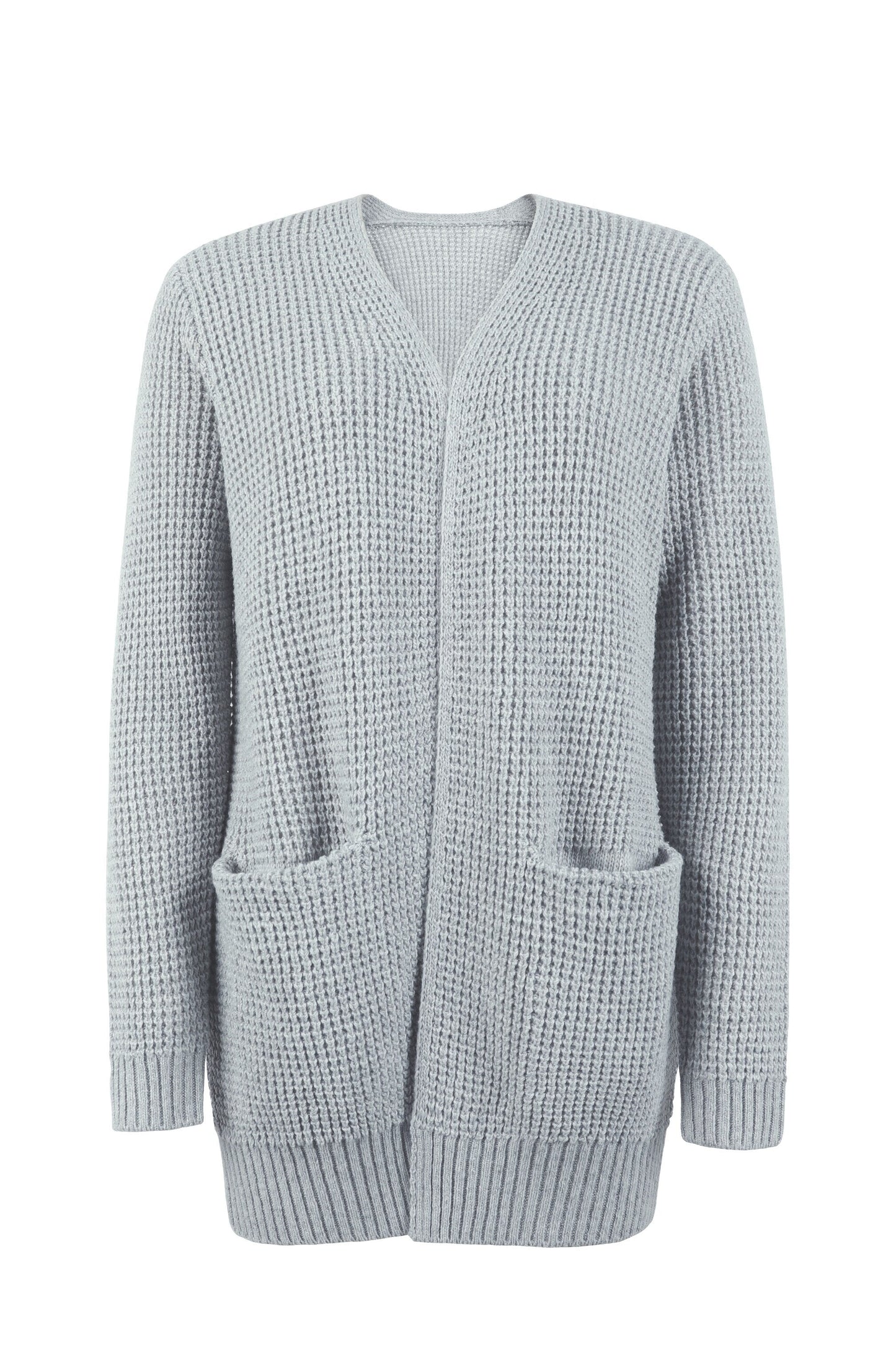 Vibonanza | Damesvest V-Hals Met Zakken Effen Kleur