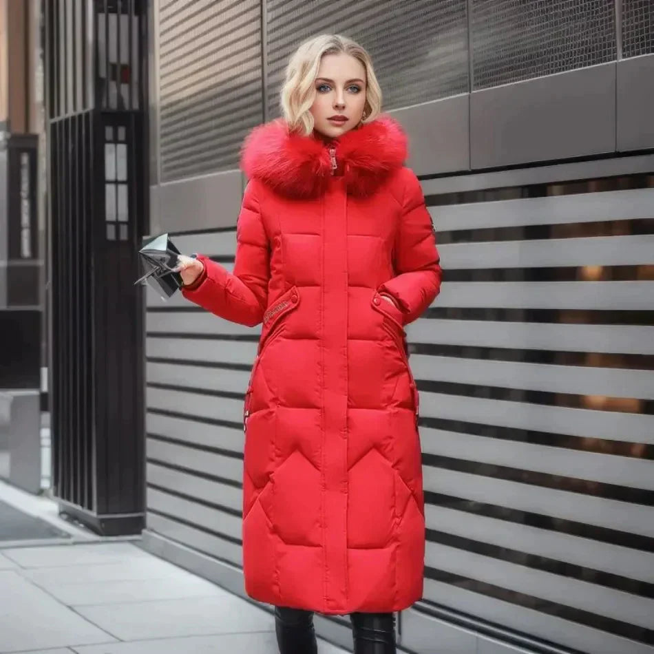 Vibonanza | Dames Gewatteerde Winterjas Met Imitatiebont
