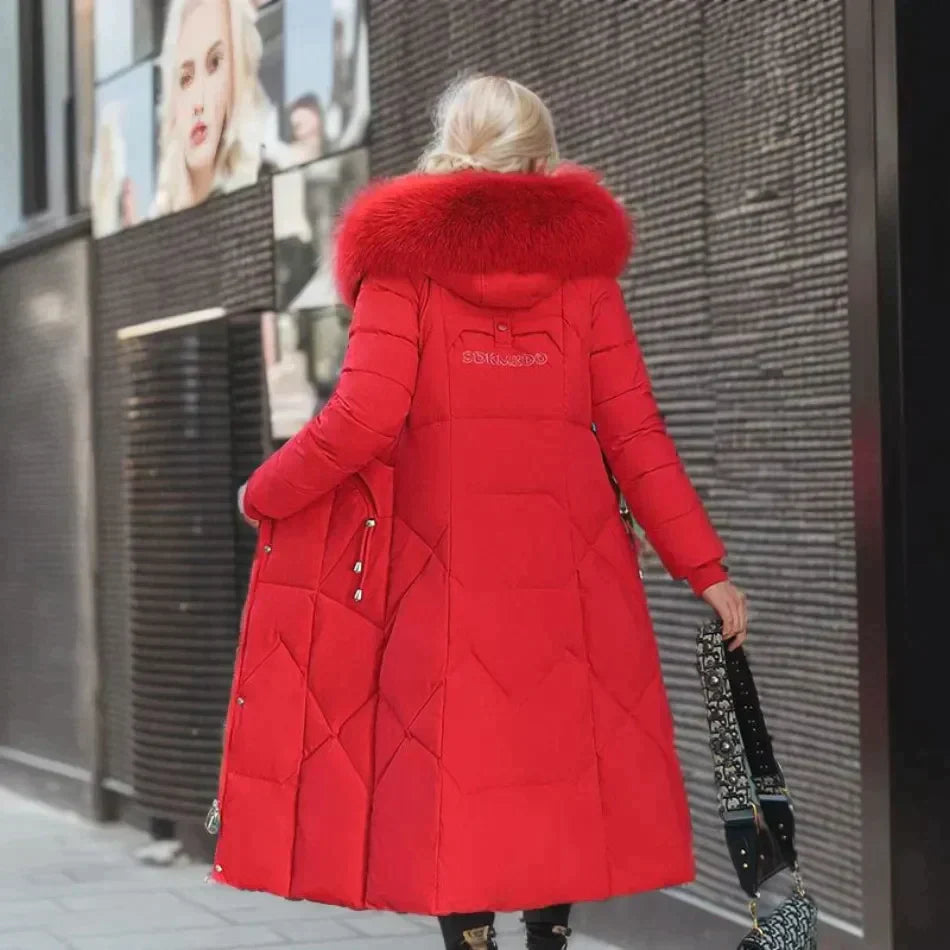 Vibonanza | Dames Gewatteerde Winterjas Met Imitatiebont