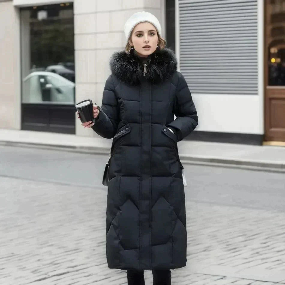 Vibonanza | Dames Gewatteerde Winterjas Met Imitatiebont