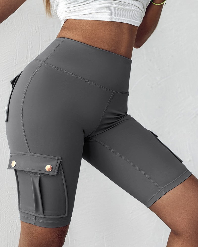 Vibonanza | Dames Korte Broek Hoge Taille met Cargo Zakken
