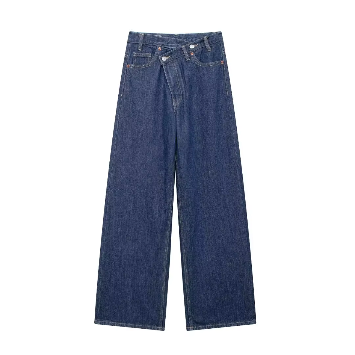 Vibonanza | Donker Denim Baggy Jeans Vrouw