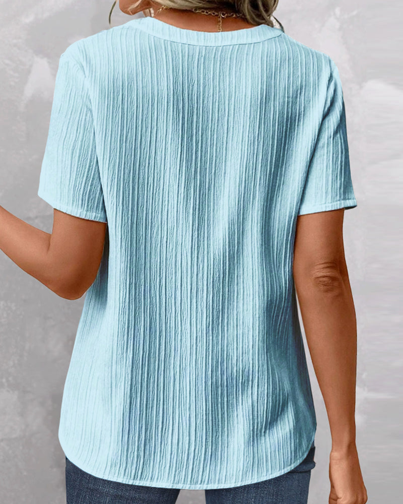 Vibonanza | Dames T-shirt V-hals Korte Mouwen