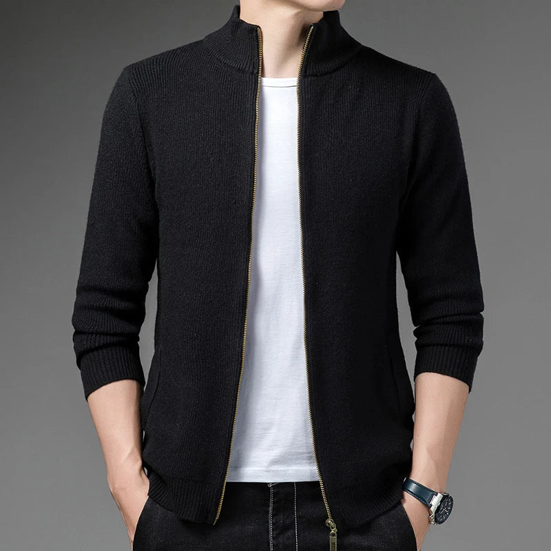 Vibonanza | Heren Slimfit Gebreid Vest Met Lange Mouwen