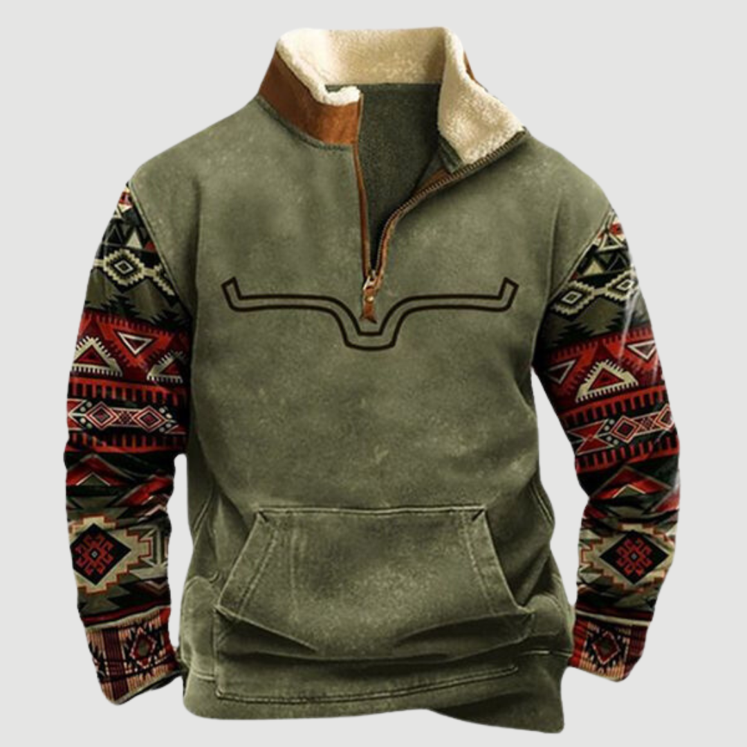 Vibonanza | Heren Aztec Half-Zip Fleece Trui