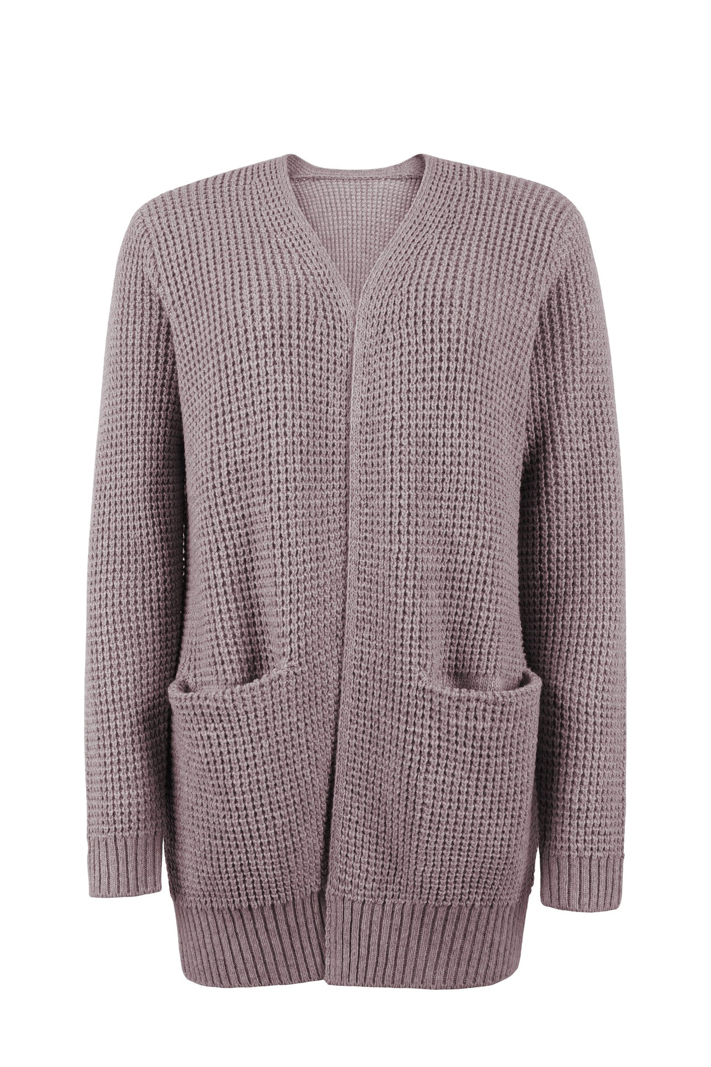 Vibonanza | Damesvest V-Hals Met Zakken Effen Kleur