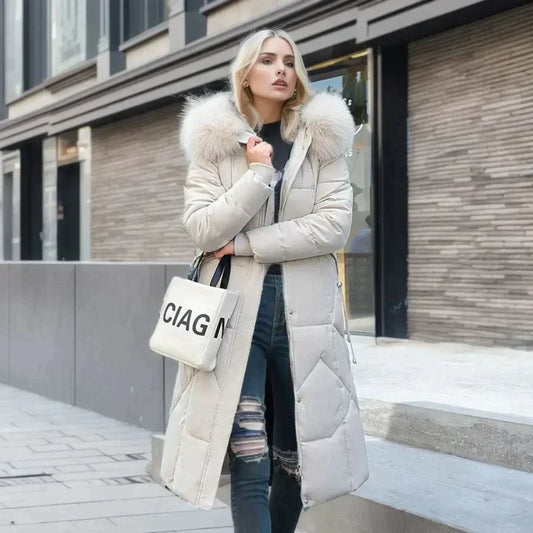Vibonanza | Dames Gewatteerde Winterjas Met Imitatiebont