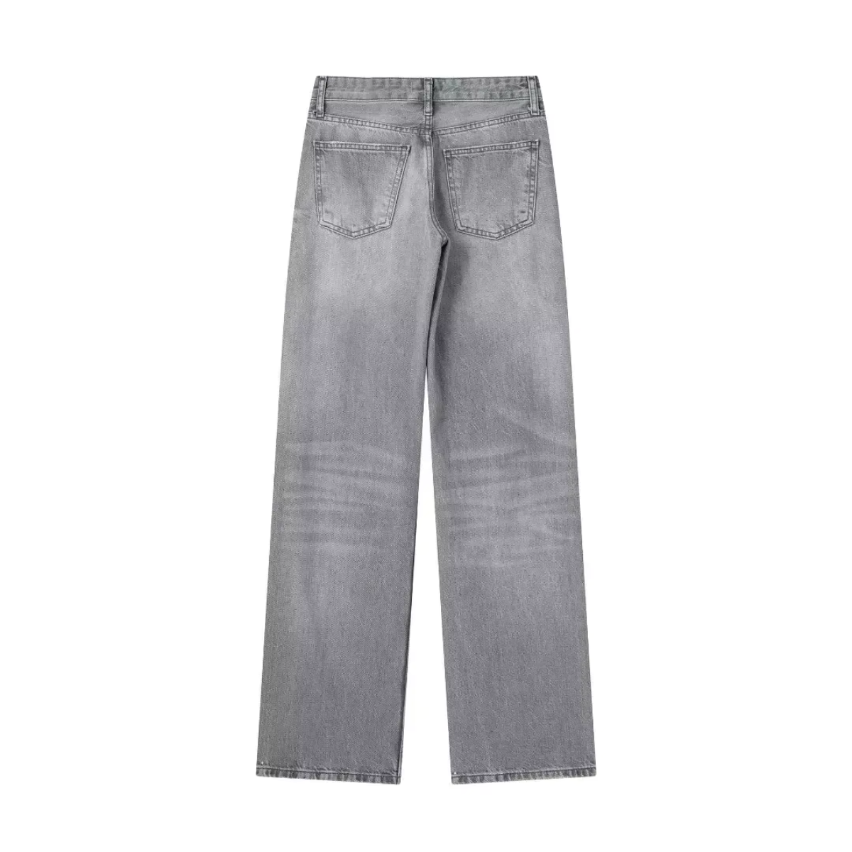 Vibonanza | Grijze Hoge Taille Jeans Rechte Pijp Dames