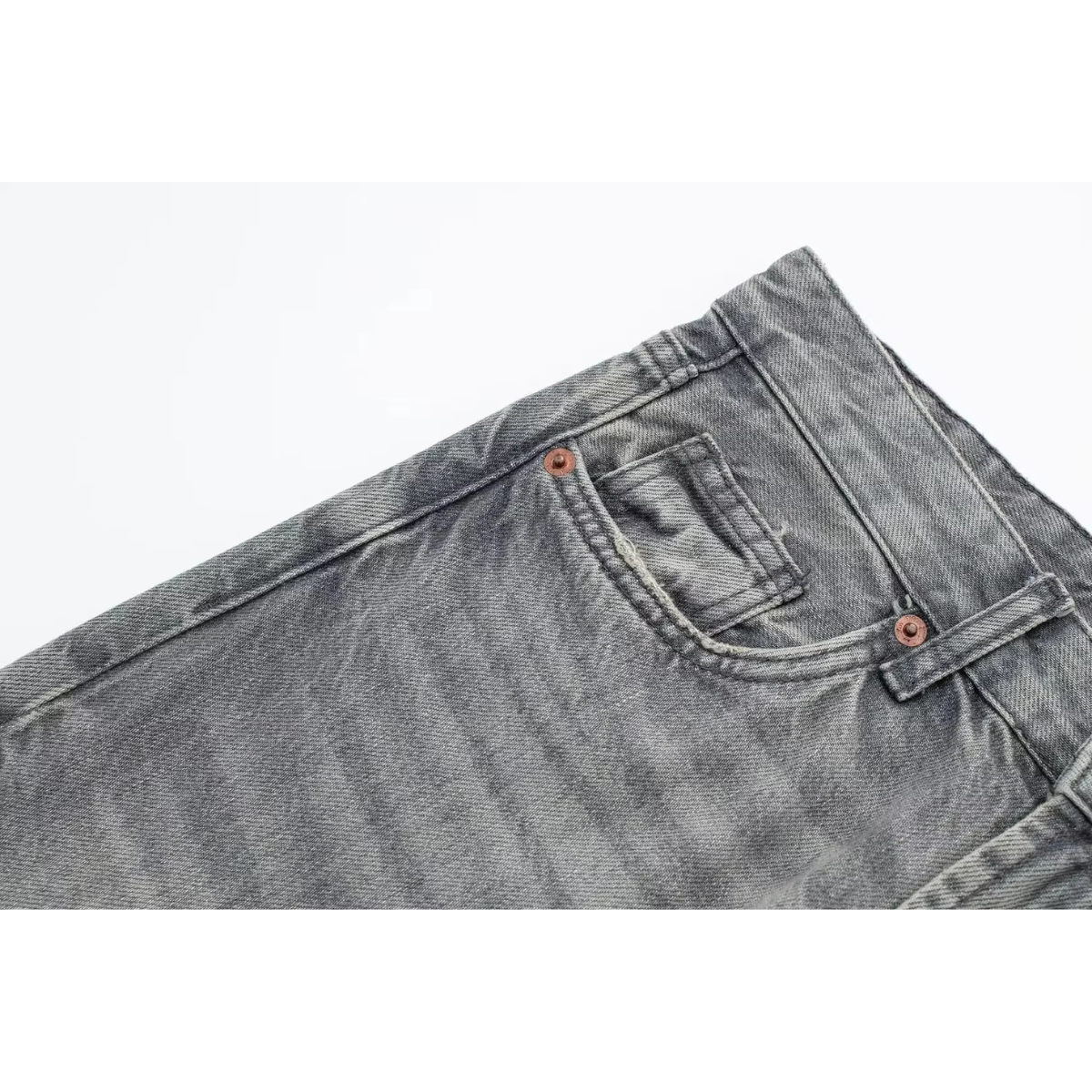 Vibonanza | Grijze Hoge Taille Jeans Rechte Pijp Dames