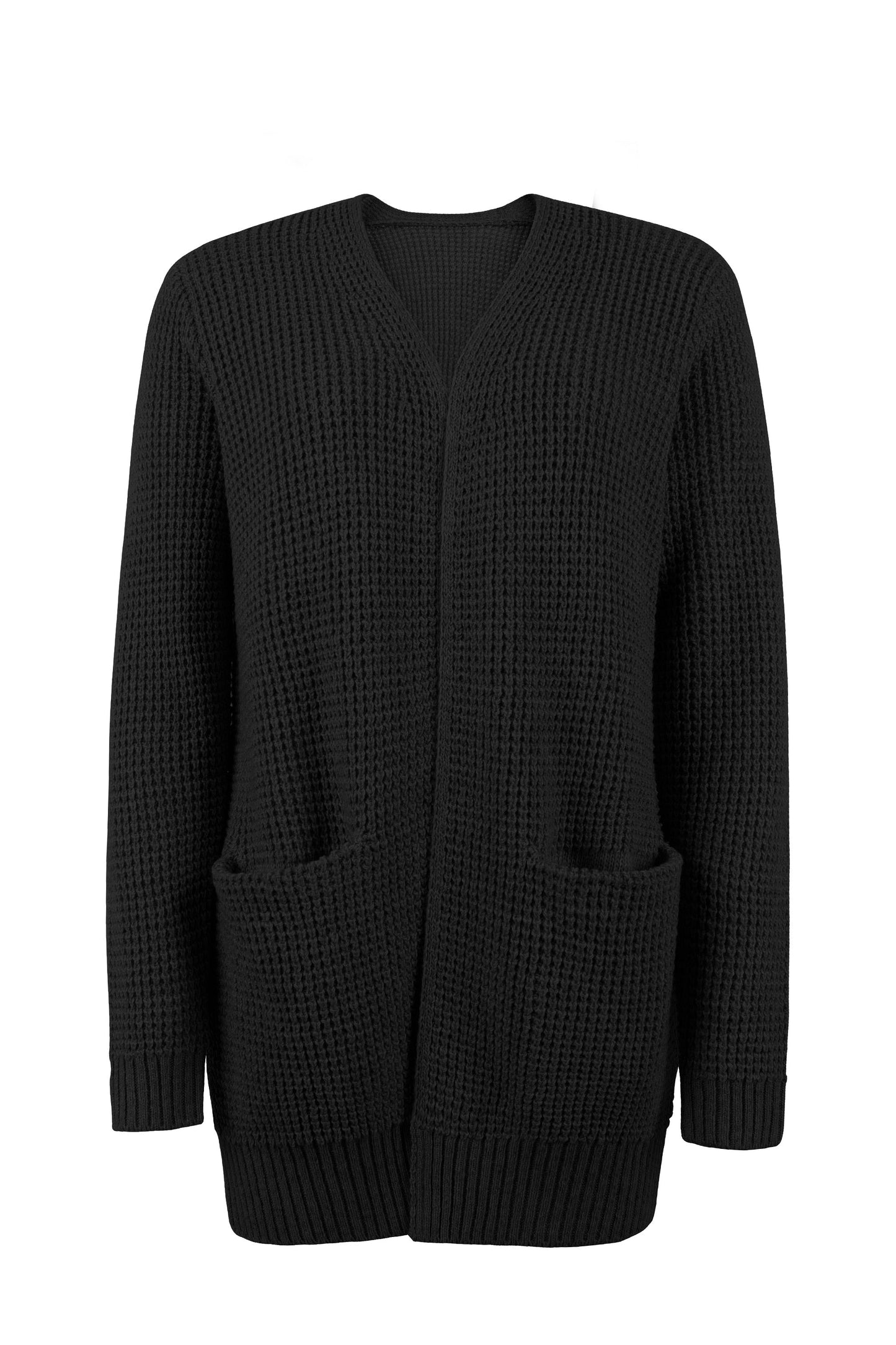 Vibonanza | Damesvest V-Hals Met Zakken Effen Kleur