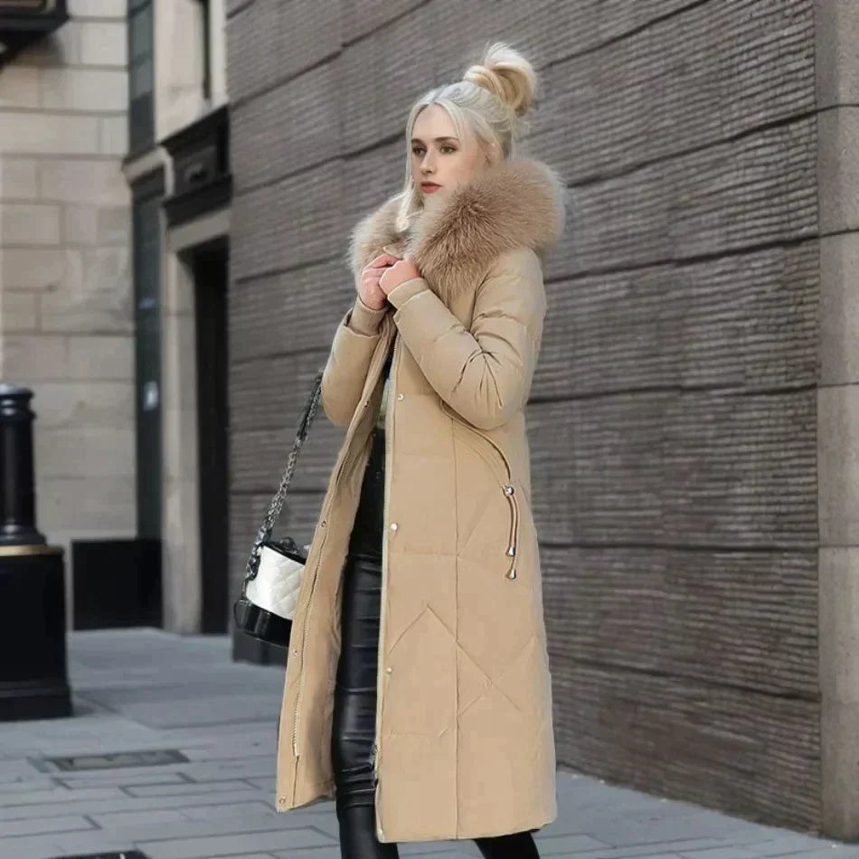 Vibonanza | Dames Gewatteerde Winterjas Met Imitatiebont