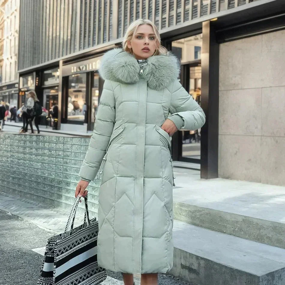 Vibonanza | Dames Gewatteerde Winterjas Met Imitatiebont