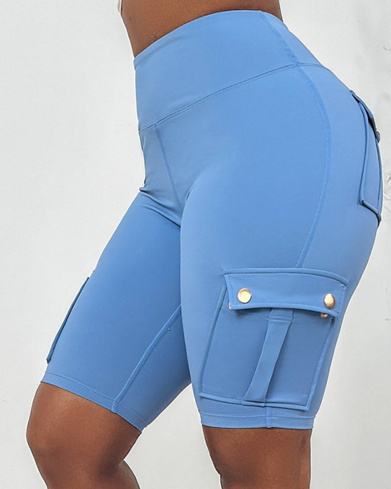 Vibonanza | Dames Korte Broek Hoge Taille met Cargo Zakken