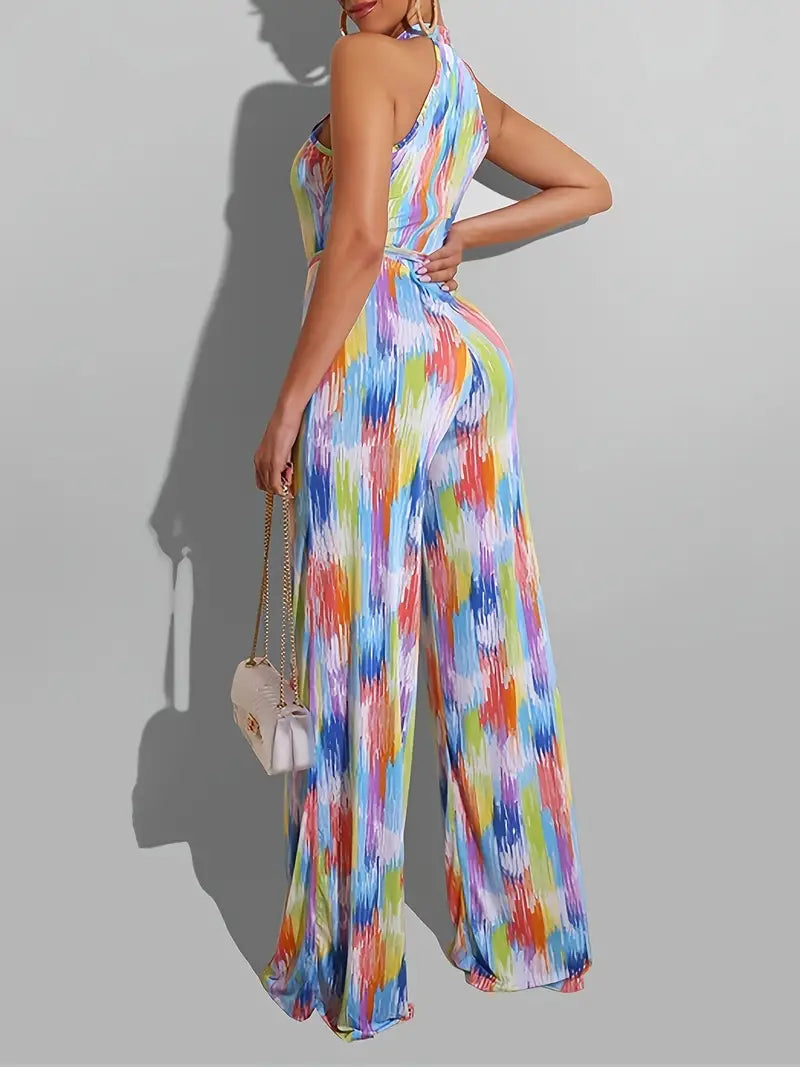 Vibonanza | Zomerse Tie-Dye Jumpsuit met Verstelbare Bandjes