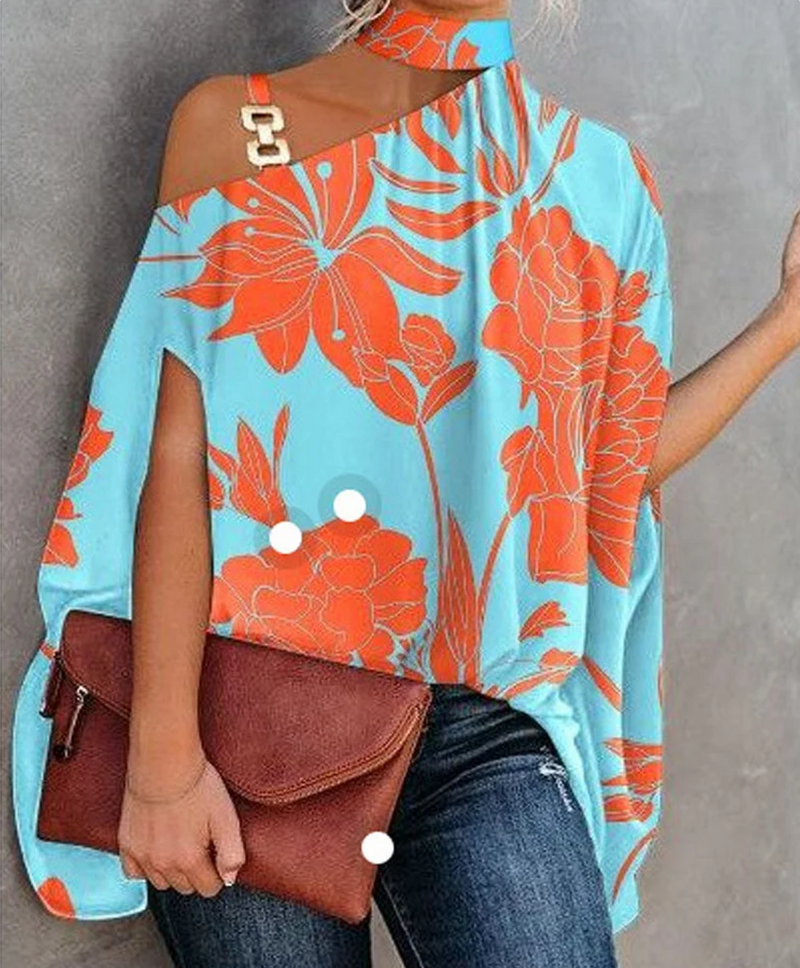 Vibonanza | Asymmetrische Vrouwentop met Geometrisch Patroon