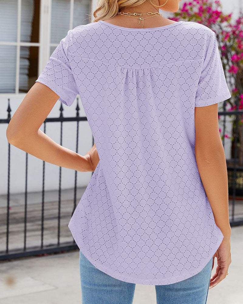 Vibonanza | Damesblouse Katoen Korte Mouw Met Print