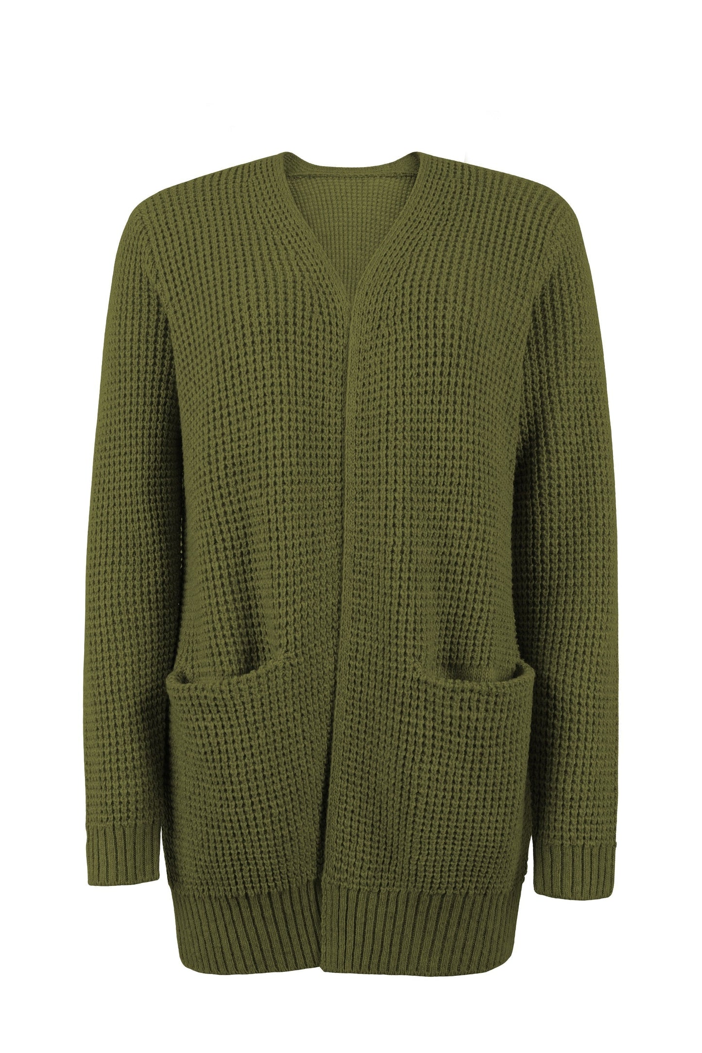 Vibonanza | Damesvest V-Hals Met Zakken Effen Kleur